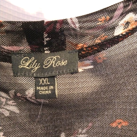 NEW Lily Rose Long Sleeve Black Floral Lined Dress XXL - Picture 3 of 8